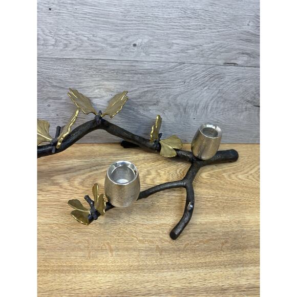 Michael Aram Butterfly Ginkgo Candle-Holder Centerpiece Bronze Nickel - Picture 3 of 15